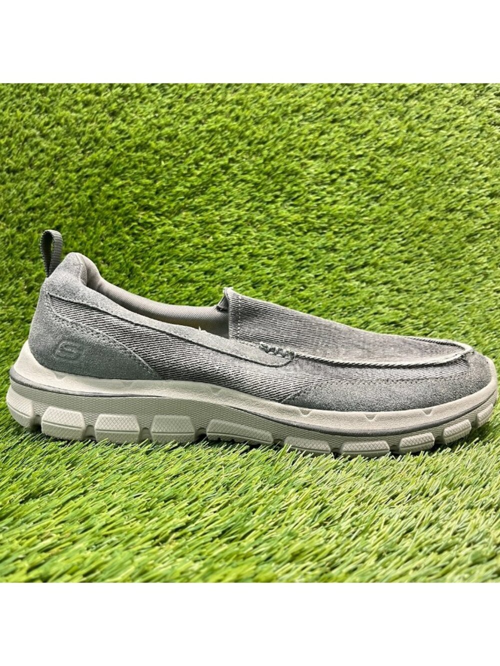 Skechers Palmero Matthis Mens Size 12 Charcoal Gray Casual Classic Slip On Shoes